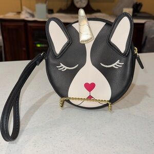 Luv Betsey Johnson Unicorn Kitty Cat Wristlet Small Purse NWOT